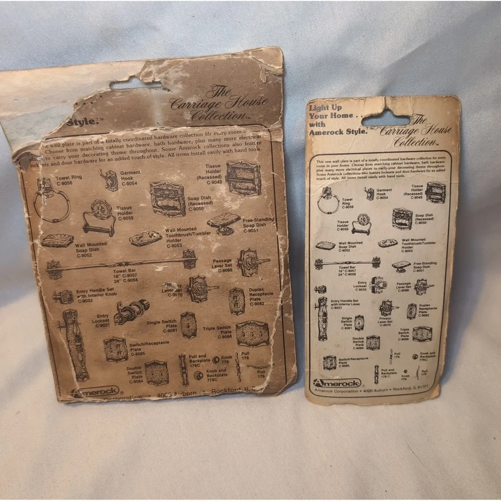 Vintage AMEROCK Single Switch & Triple Switch Plate Covers Antique English